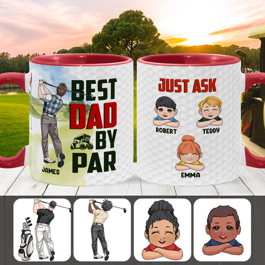 Best Dad by Par - Personalized Golf Accent Mug