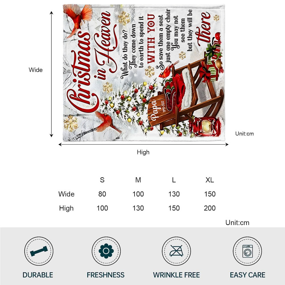 Christmas In Heaven - Personalized Memorial Blanket