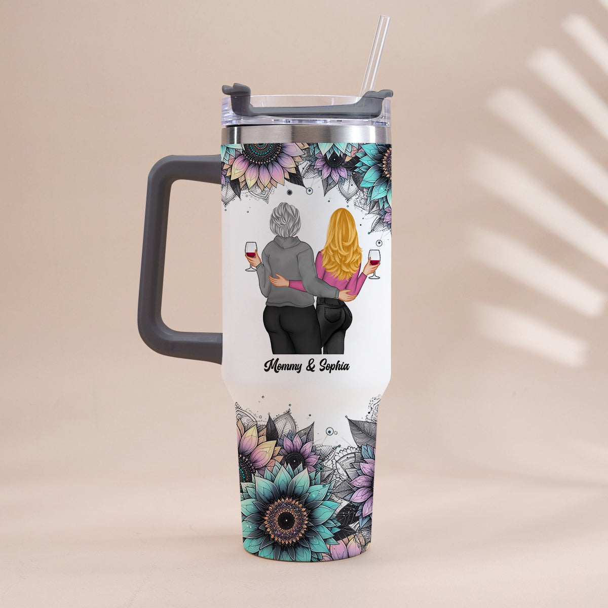 Mama Bear - Personalized Mother Tumbler With Handle