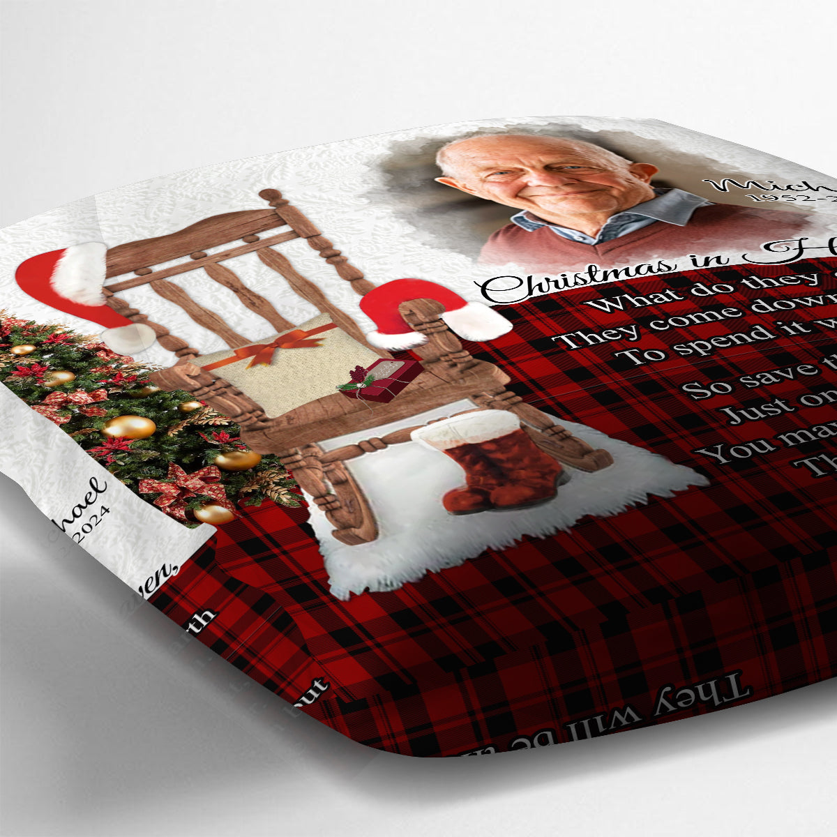 Christmas In Heaven - Personalized Memorial Throw Pillow
