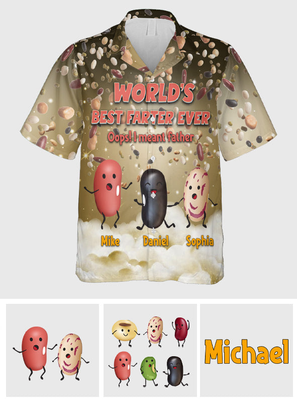 World's Best Farter Funny Bean - Personalized Father Hawaiian Shirt