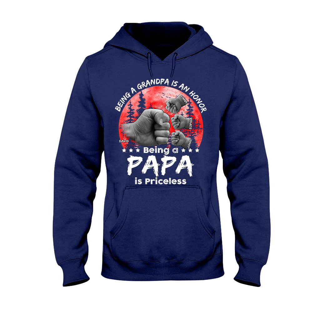 Father Son Red Moon Fist Bump - Personalized Father T-shirt And Hoodie
