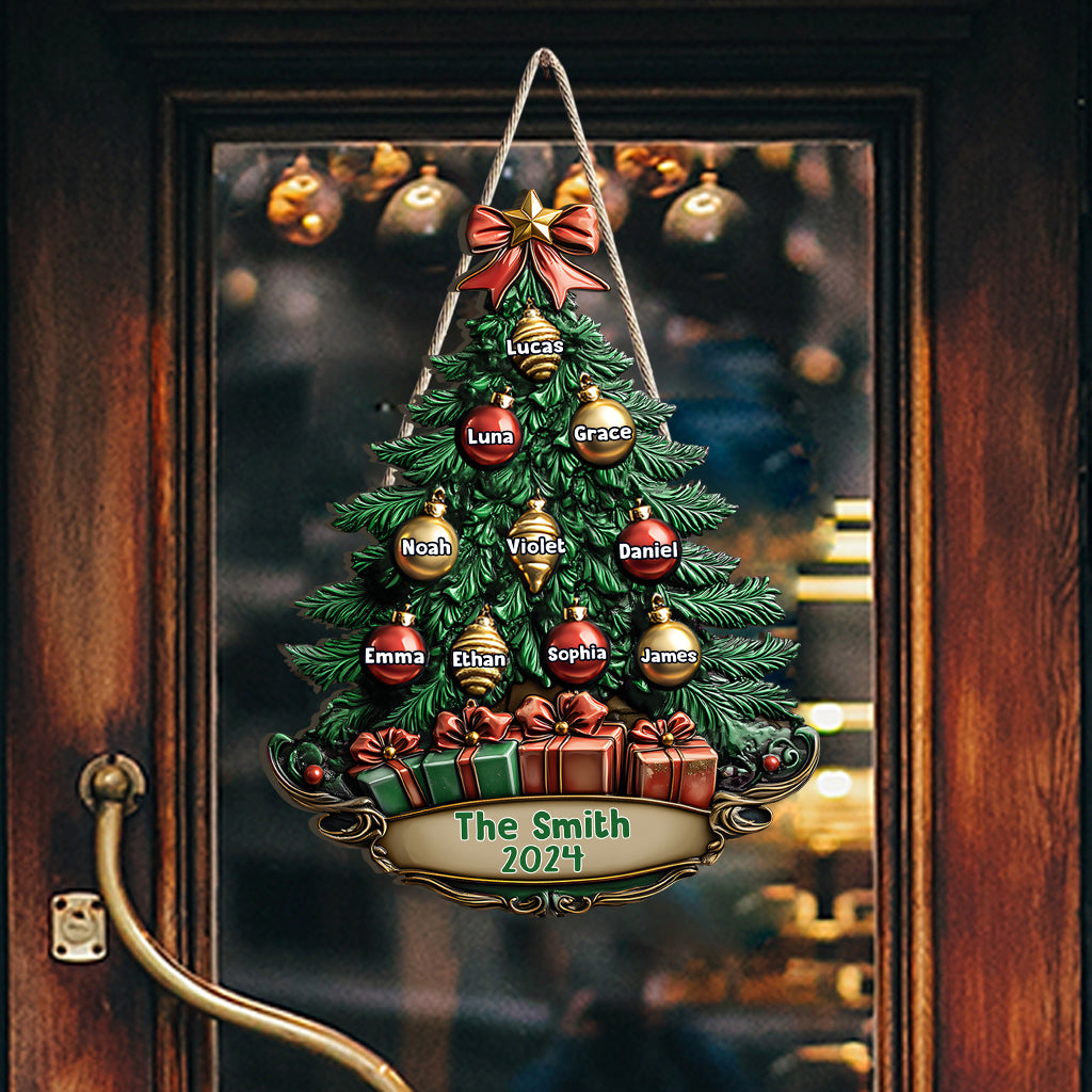 Merry Christmas - Personalized Family Custom Shaped Wood Sign
