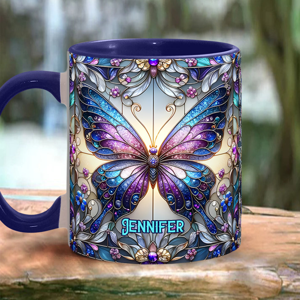 Beautiful Butterfly - Personalized Butterfly Accent Mug