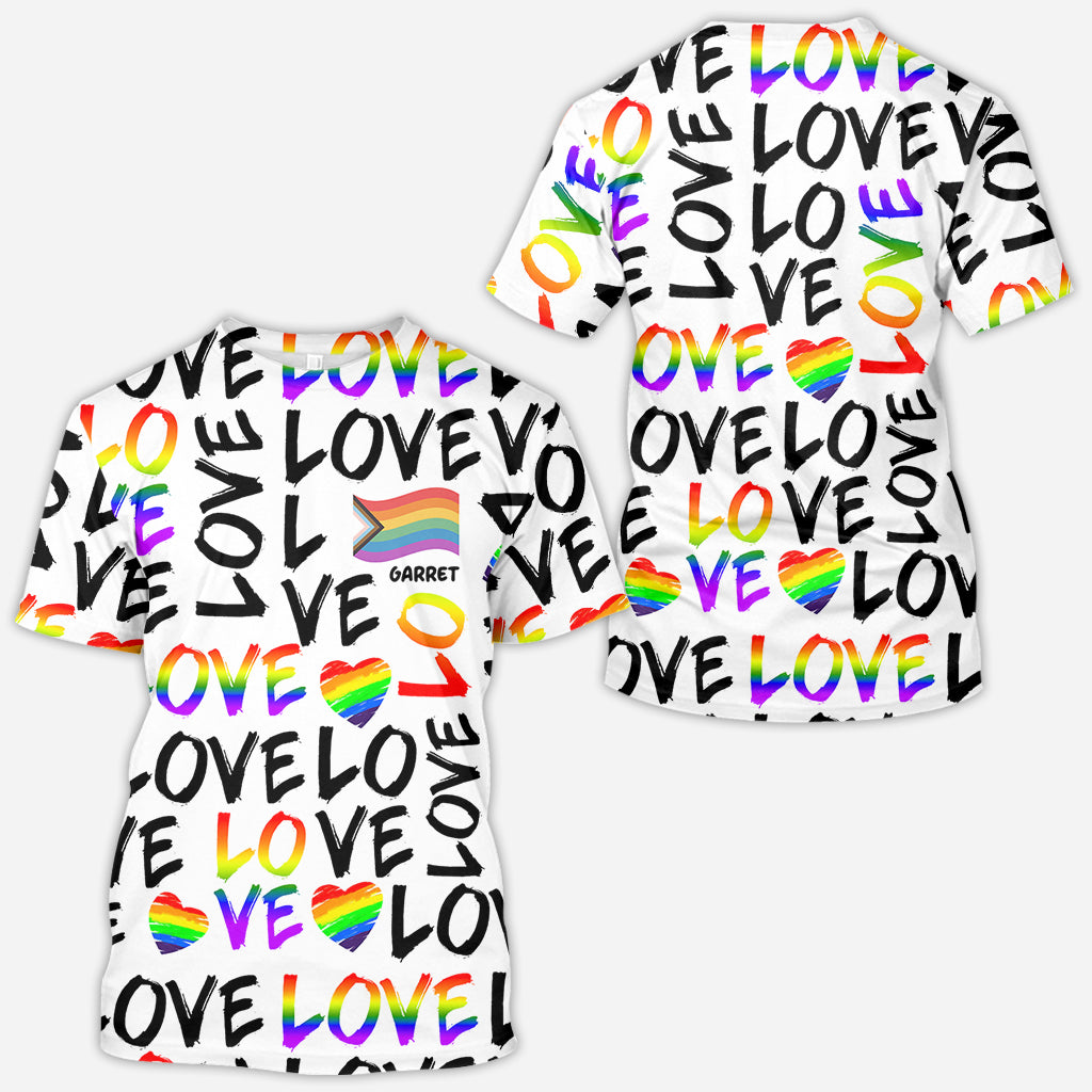 L'amour c'est l'amour - T-shirt personnalisé de soutien LGBT