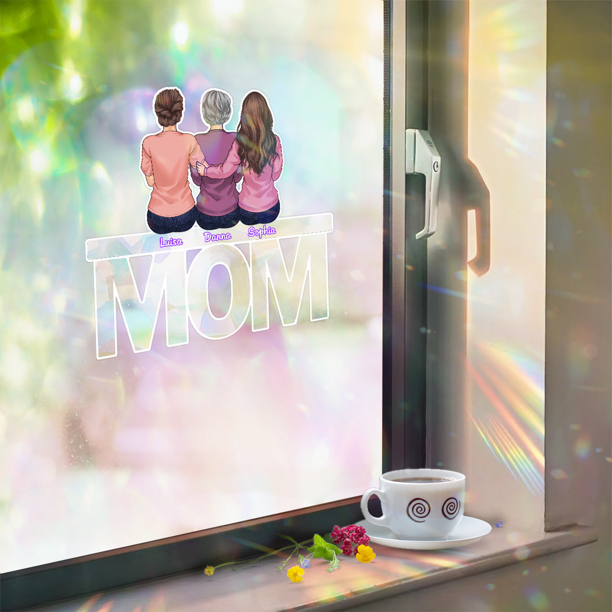 Love You Mom - Personalized Mother Suncatcher Decal