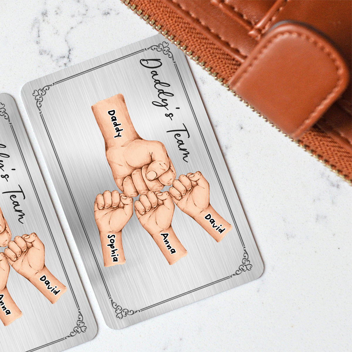 Daddy's Team - Personalized Father Wallet Insert Card