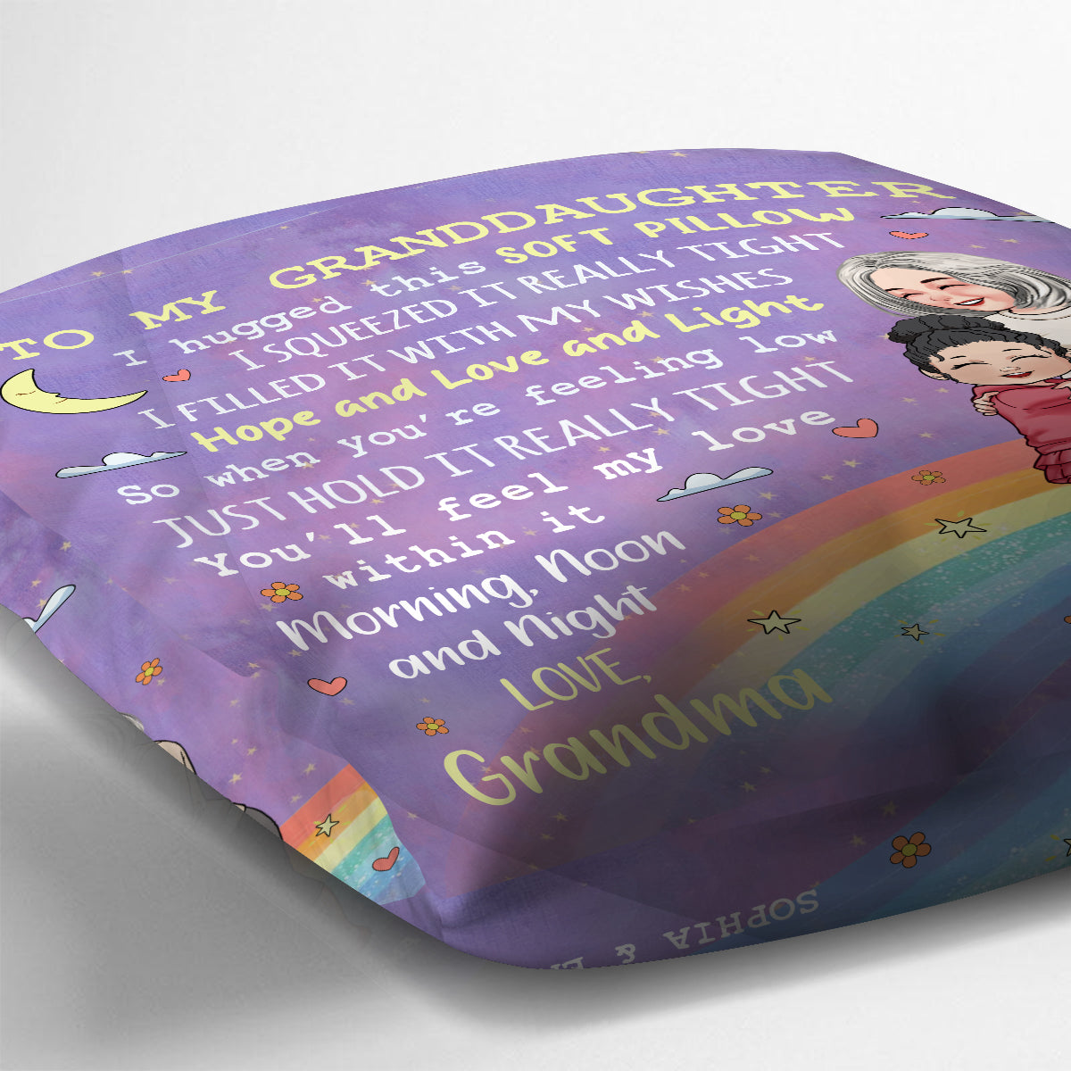 À ma fille/petite-fille/fils/petit-fils... - Coussin décoratif personnalisé pour grand-mère