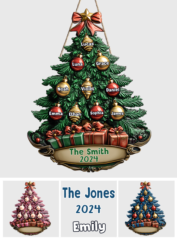 Merry Christmas - Personalized Family Custom Shaped Wood Sign