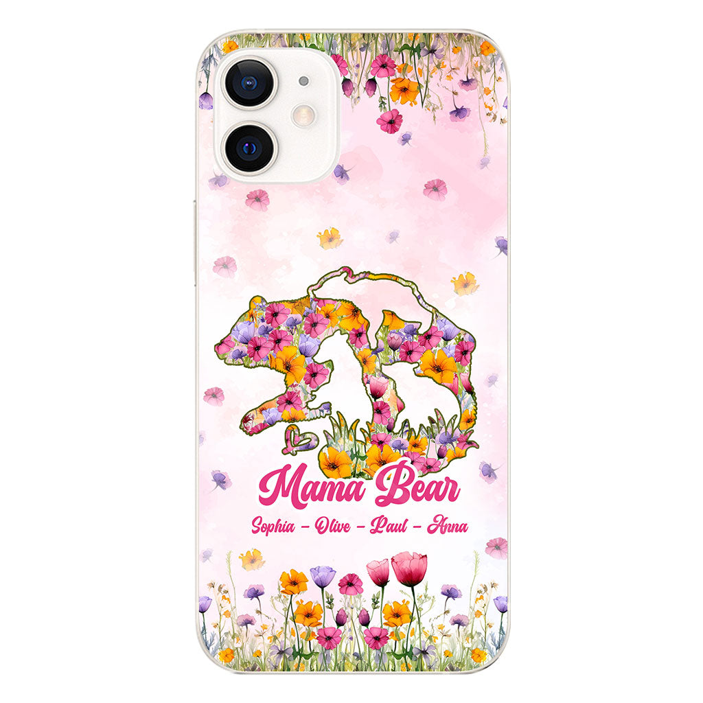 Mama Bear - Personalized Mother Clear Phone Case