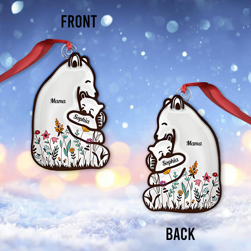 Mama Bear - Personalized Mother Custom Shaped Ornament