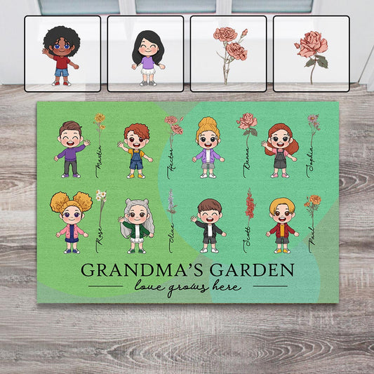 El Amor Crece Aquí Abuela's Garden Grandma Nana - Personalized Grandma Doormat
