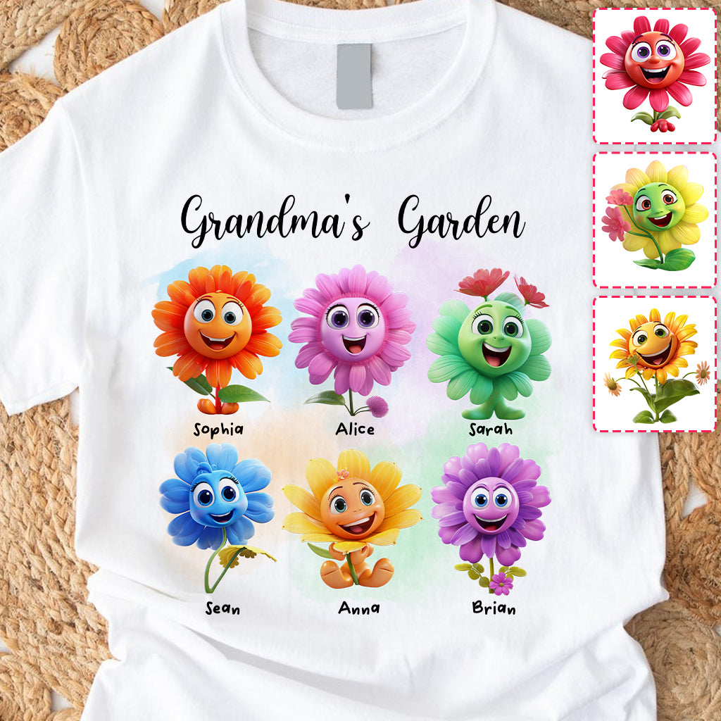 Grandma's Garden - Personalized Grandma T-shirt And Hoodie