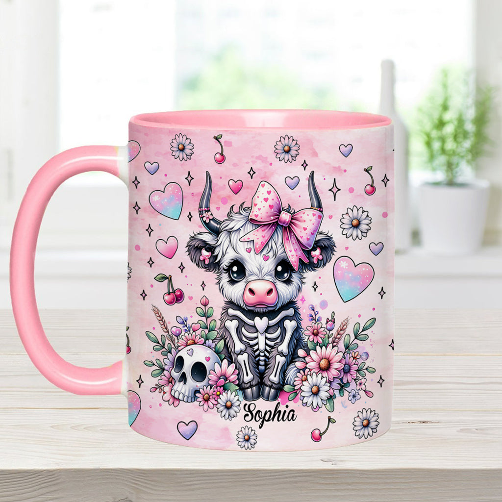 Cute Spooky Halloween Highland Cow - Personalized Accent Mug