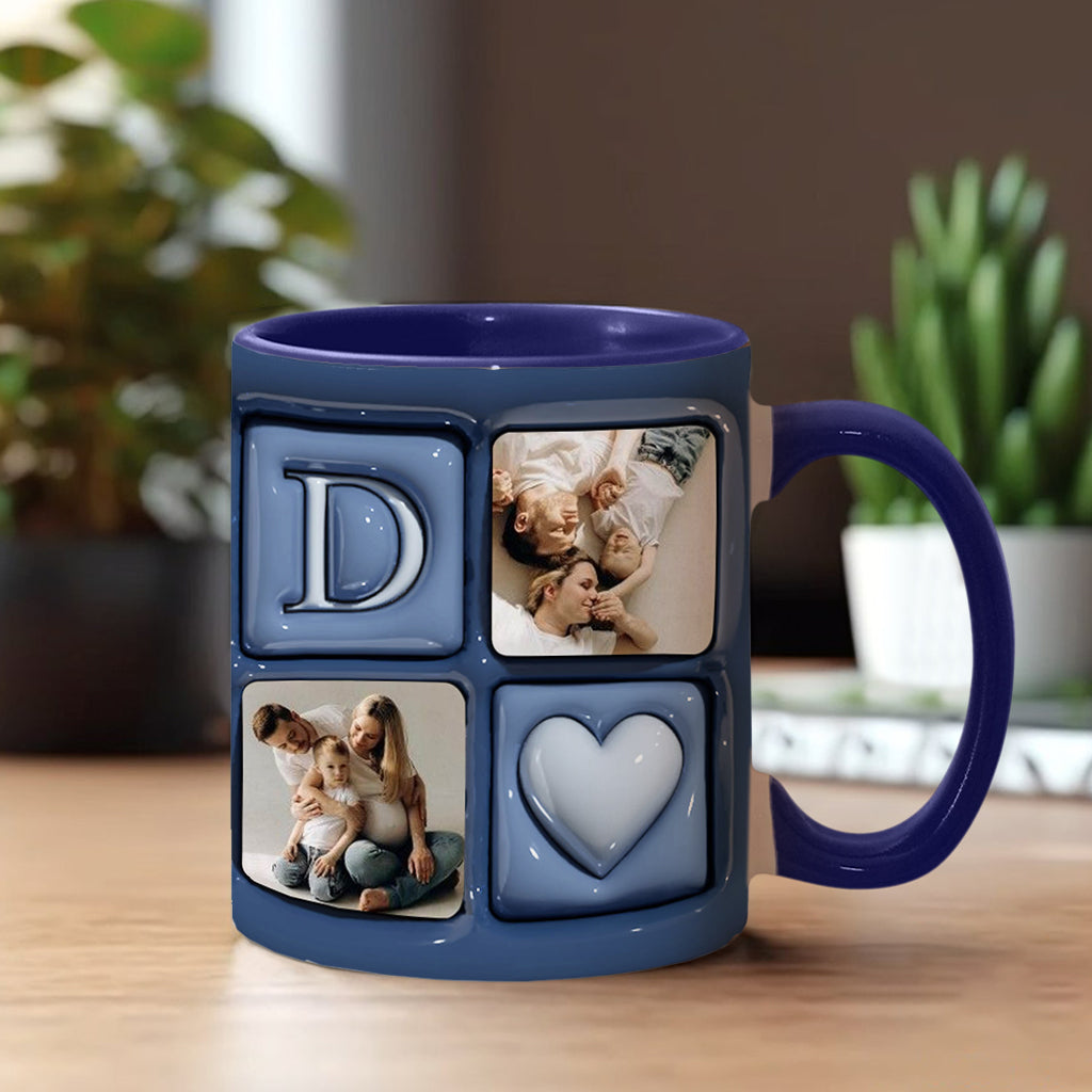 Upload Photo Father And Children - Personalized Father Accent Mug