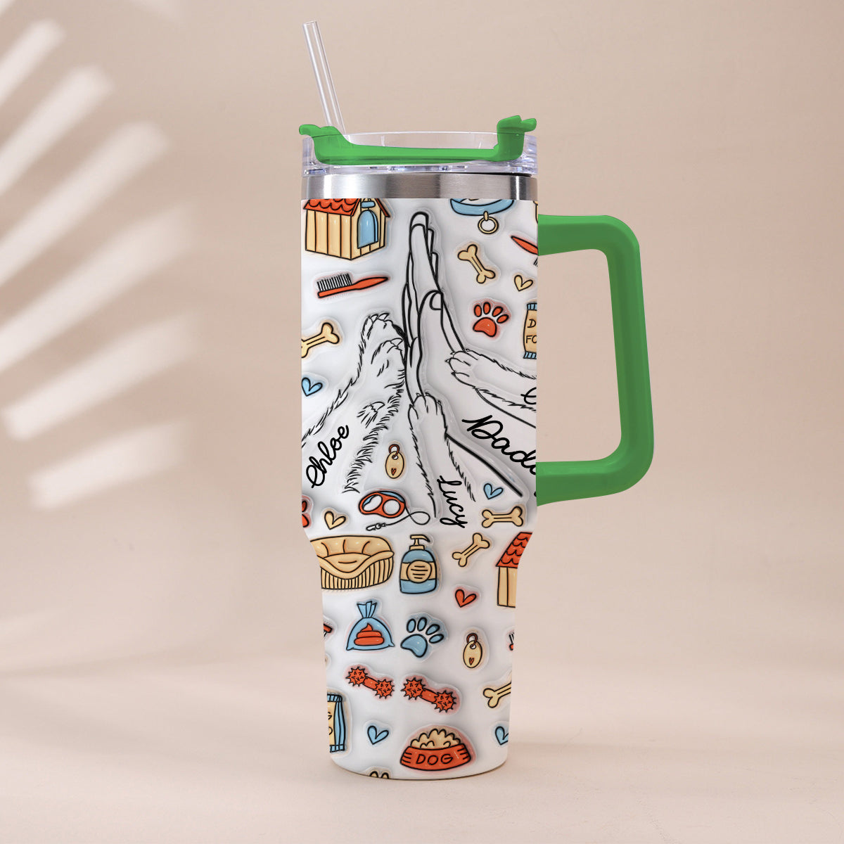 Best Dog Dad Ever - Personalized Father Tumbler With Handle