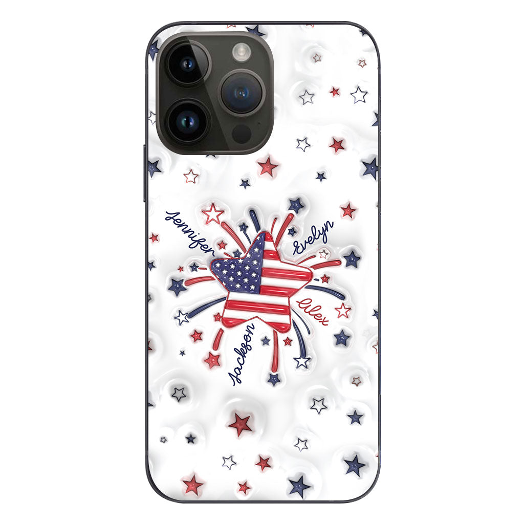 Grandma's Little Star 4th Of July - Personalized Grandma Phone Case