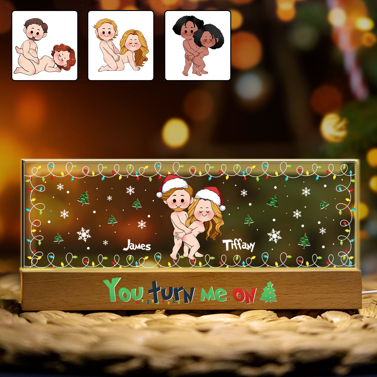 You Turn Me On - Personalized Couple Custom LED Night Light