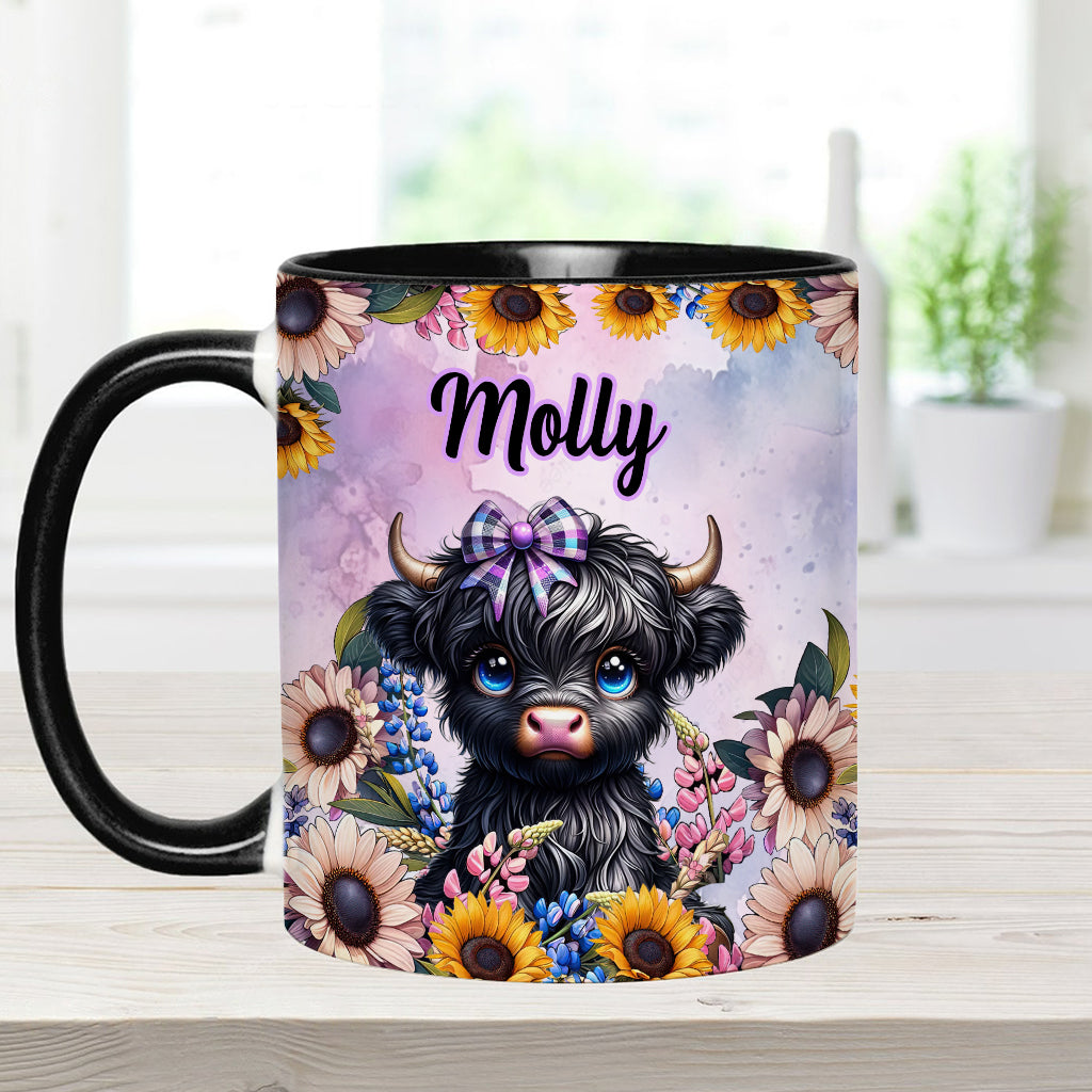 Niedliche kleine Hochlandkuh - Personalisierte Tasse