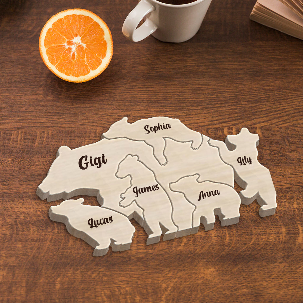Mama Bear - Personalized Mother Shaped Wooden Puzzle