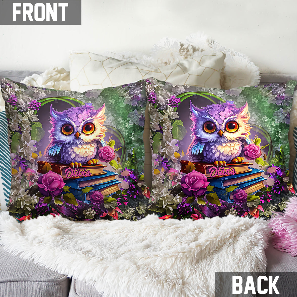 Juste un chapitre de plus - Coussin décoratif personnalisé en forme de livre