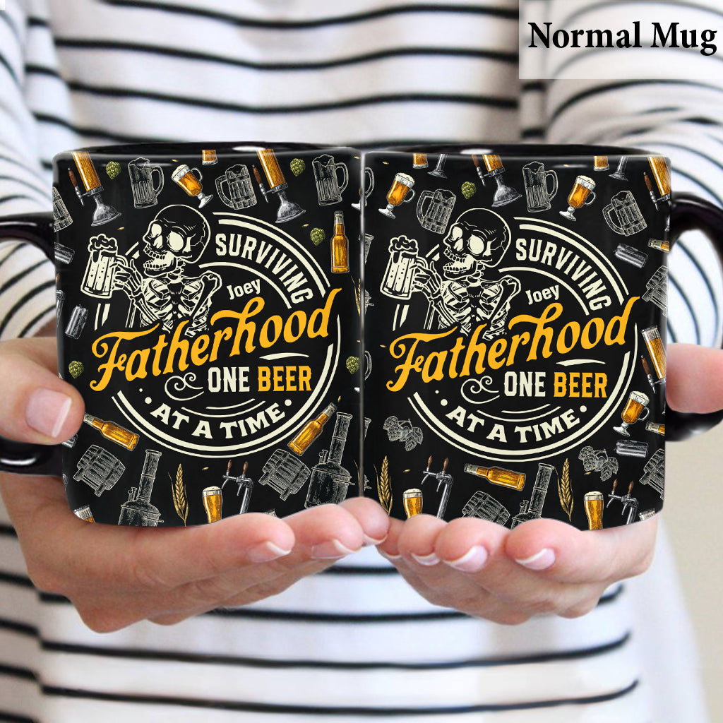 Surviving Fatherhood One Beer At A Time - Personalized Father Mug