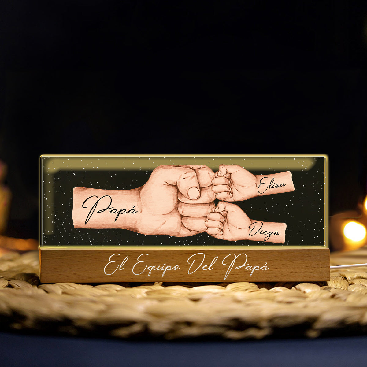 El Equipo Del Papá ¡Feliz Día del Padre! - Personalized Father Custom LED Night Light