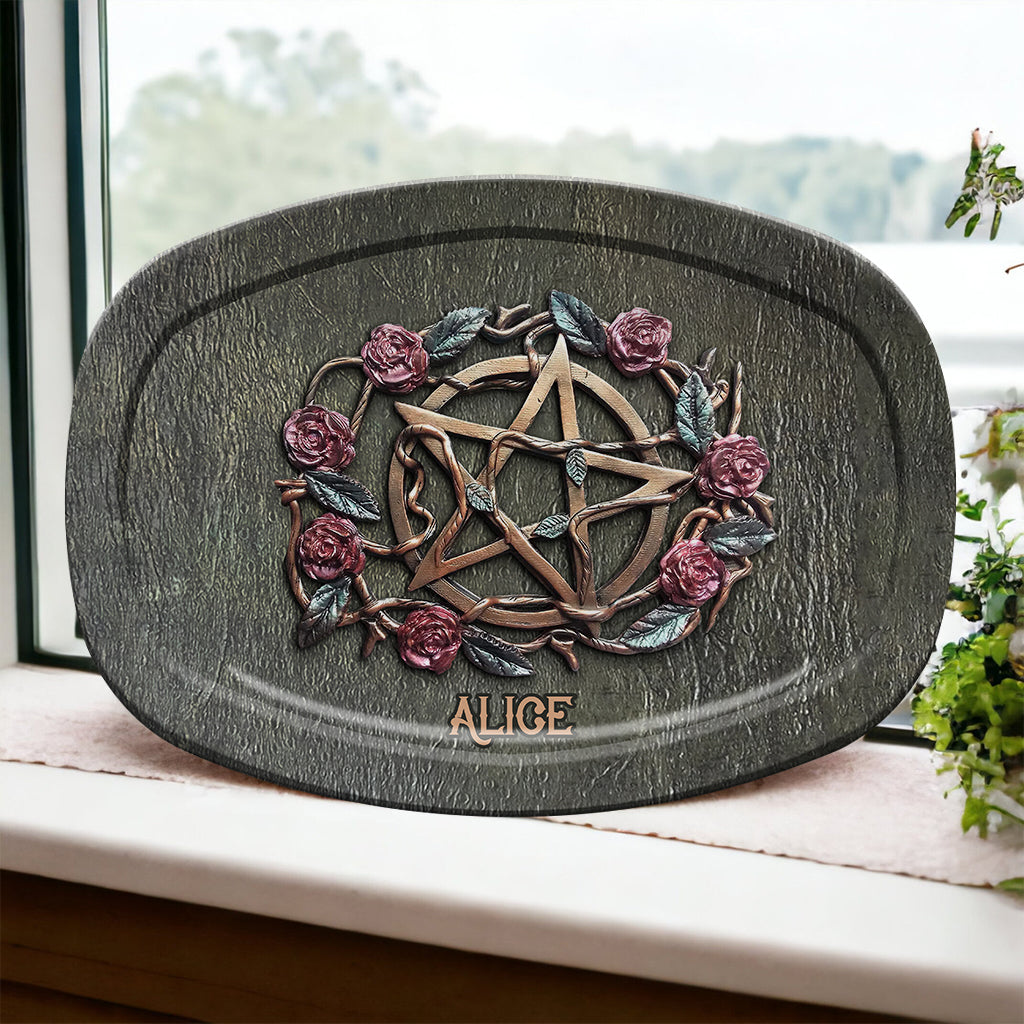 Mystical Witch Ancient Roses - Personalized Witch Plate