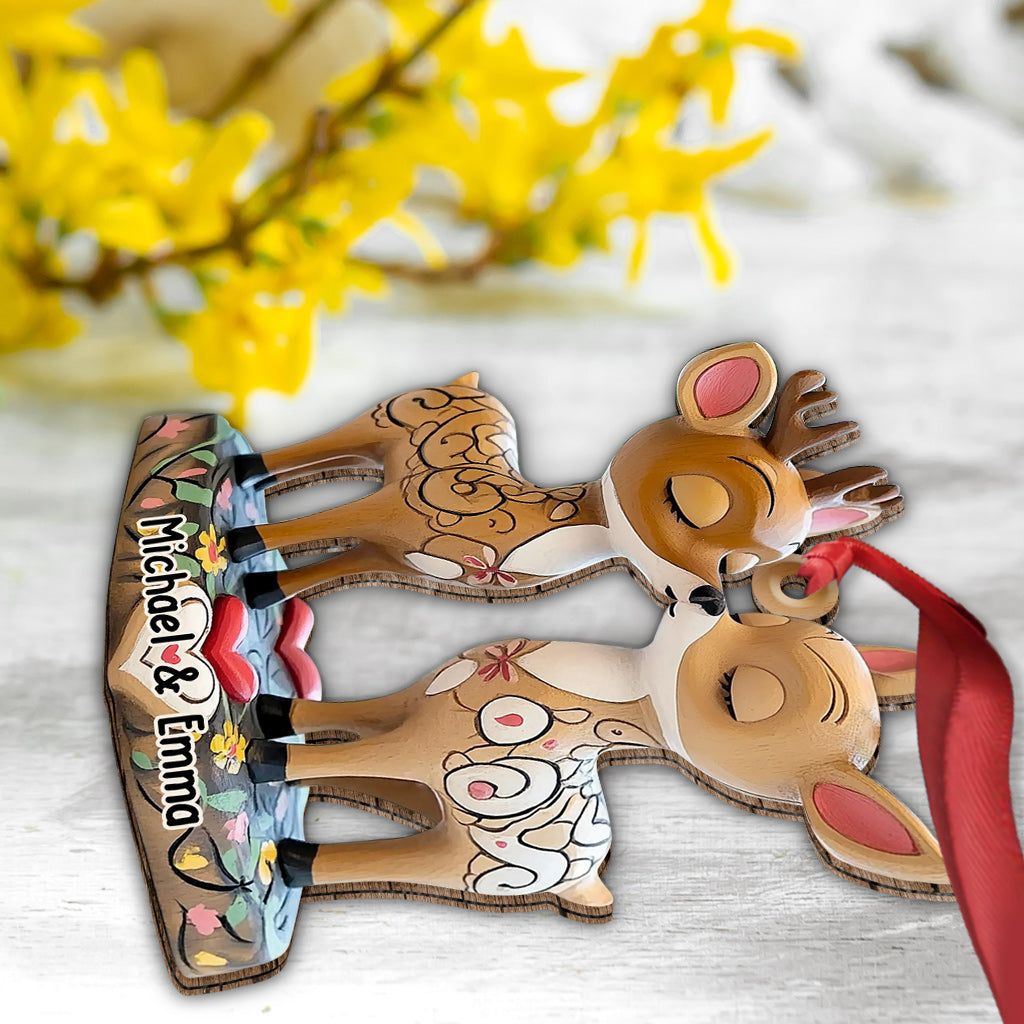 Loving Reindeer - Personalized Couple Ornament
