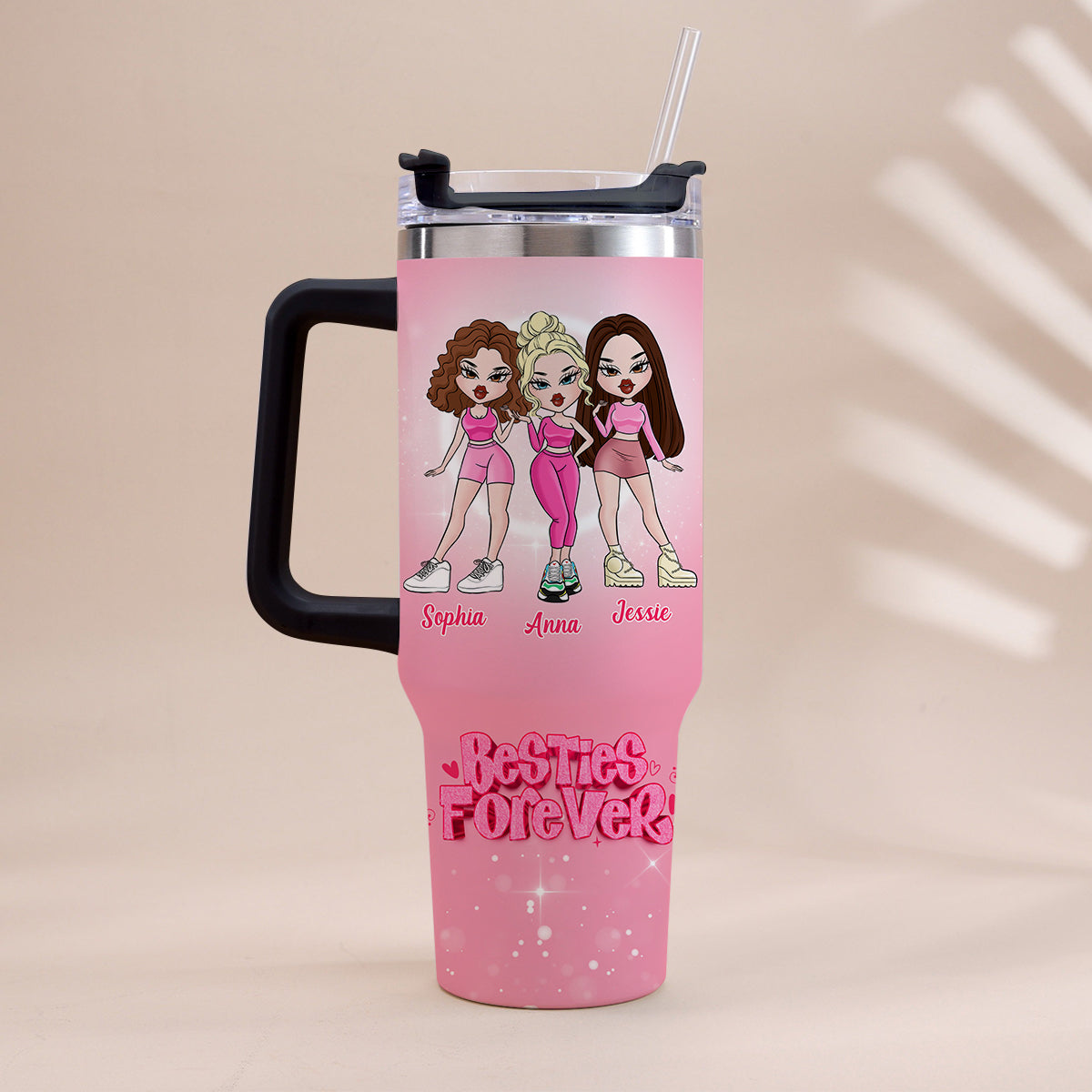 Friends Forever - Personalized Bestie Tumbler With Handle