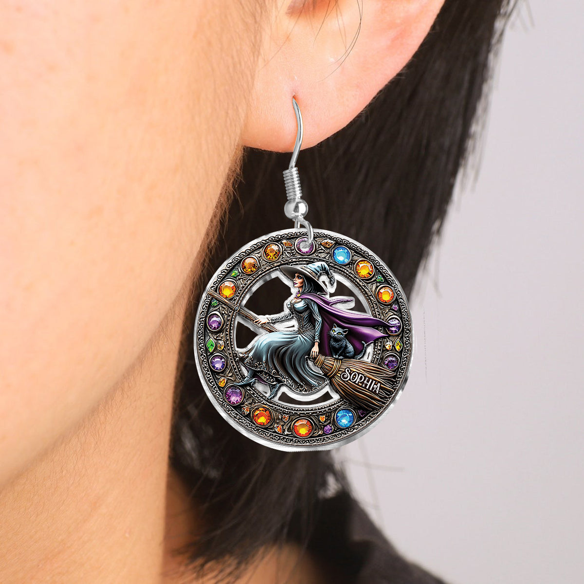 Beautiful Witch - Personalized Witch Transparent Earrings