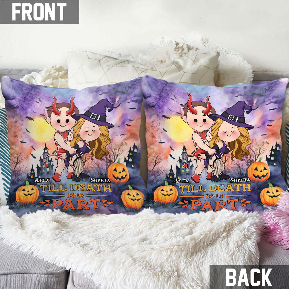 Till Death Do Us Part - Personalized Couple Throw Pillow