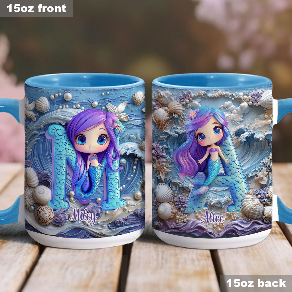 Mug personnalisé pour enfant avec une magnifique lettre sirène
