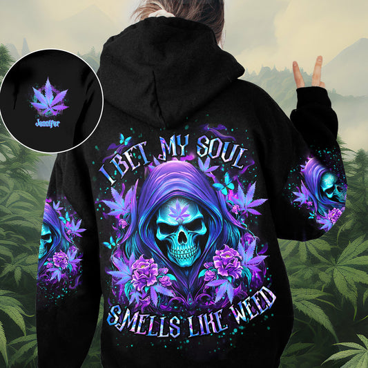 Je parie mon âme - T-shirt personnalisé avec motif cannabis intégral