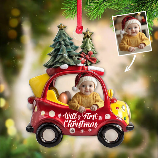 Babys erstes Weihnachtsfest – Personalisierter transparenter Weihnachtsschmuck für Neugeborene