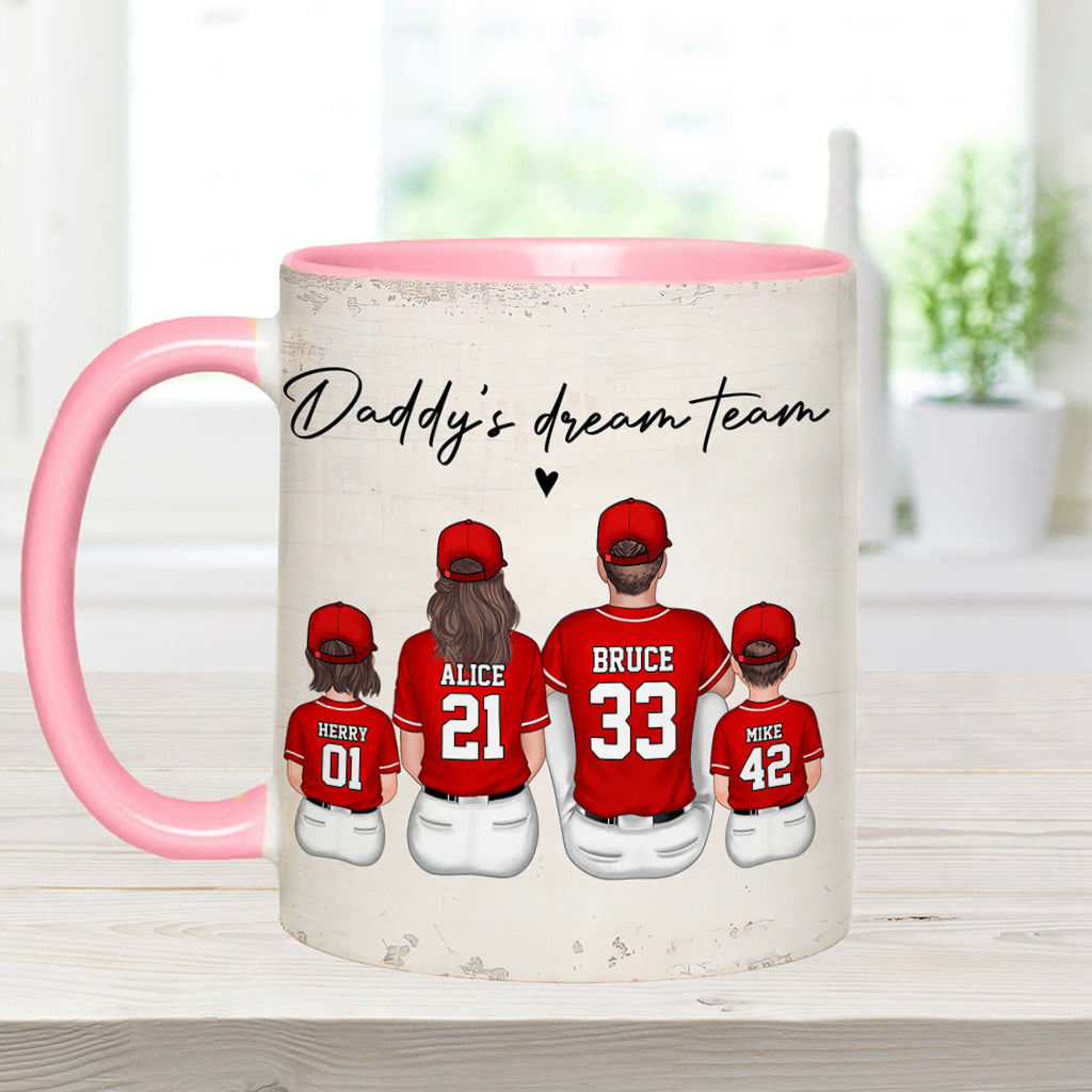 Daddy's Dream Team - Personalized Father Accent Mug
