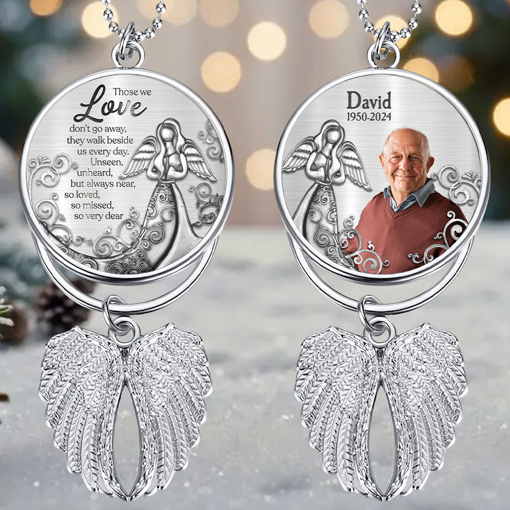 Those We Love Don't Go Away - Personalized Memorial Wings Ornament