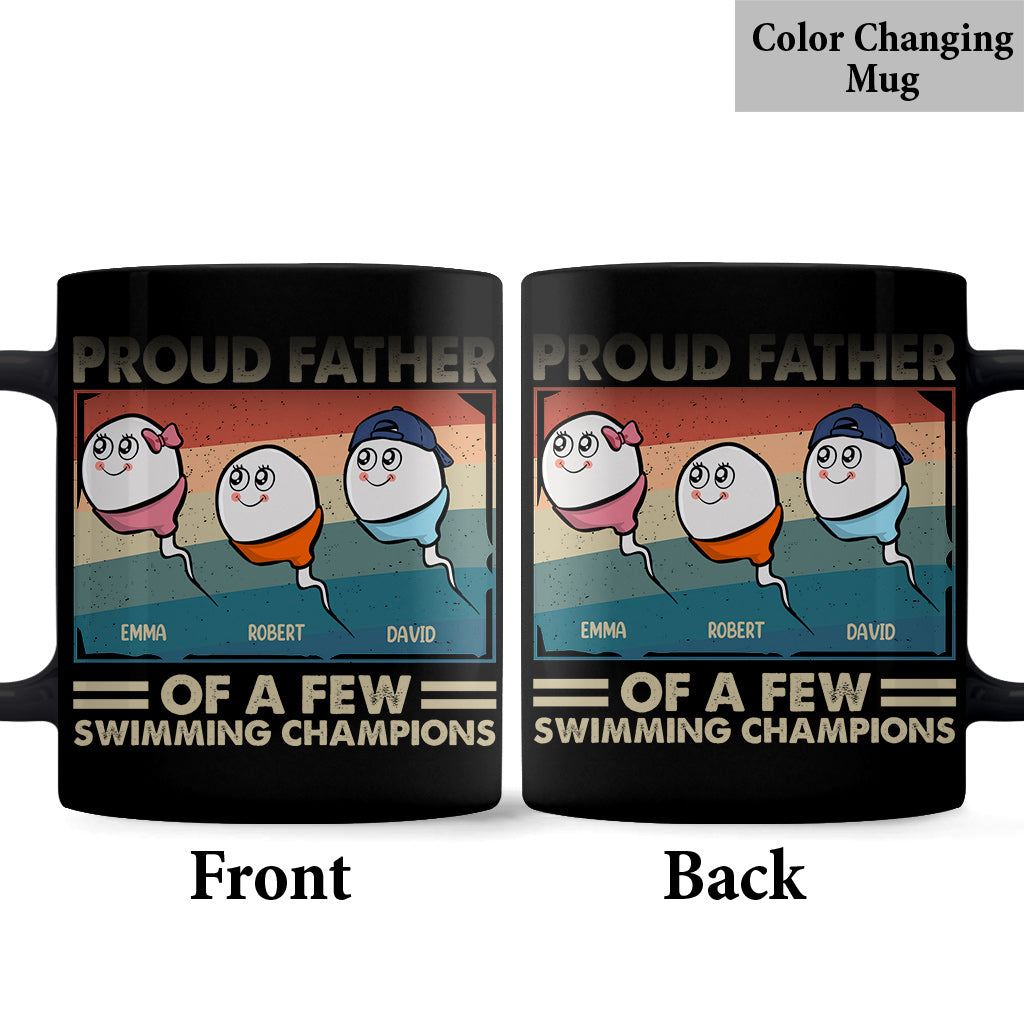 Proud Father Mother Of A Few Swimming Champions - Personalized Father Mug