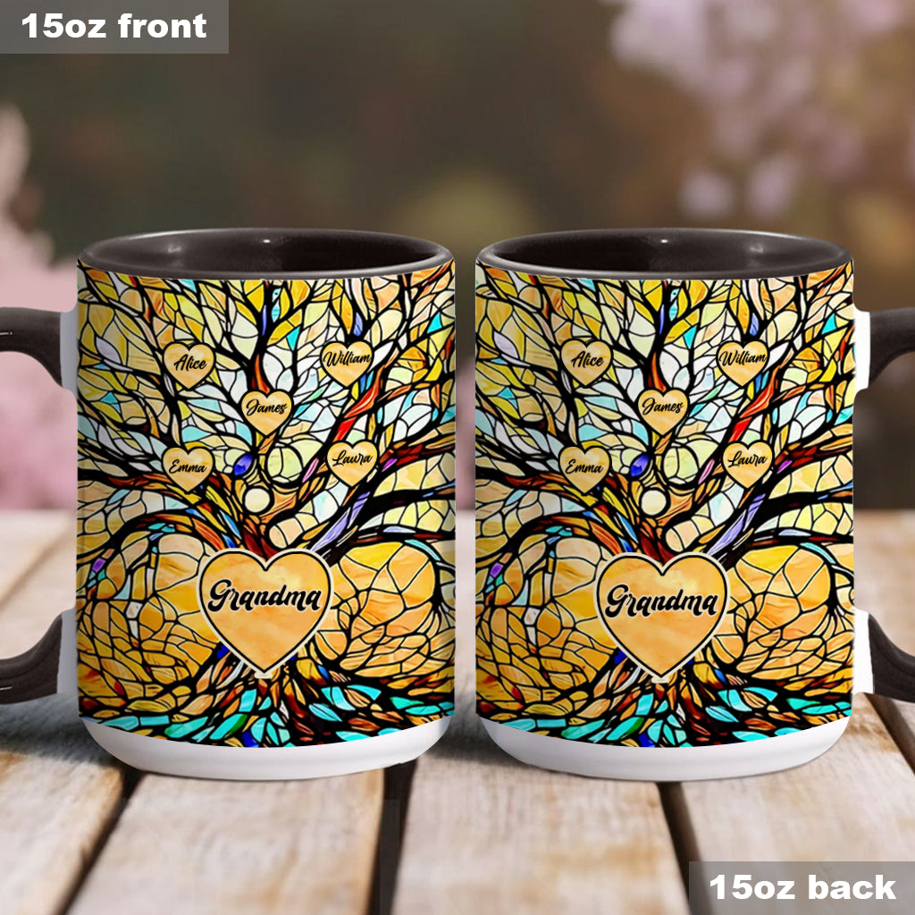 Our Family Tree - Personalized Grandma Accent Mug