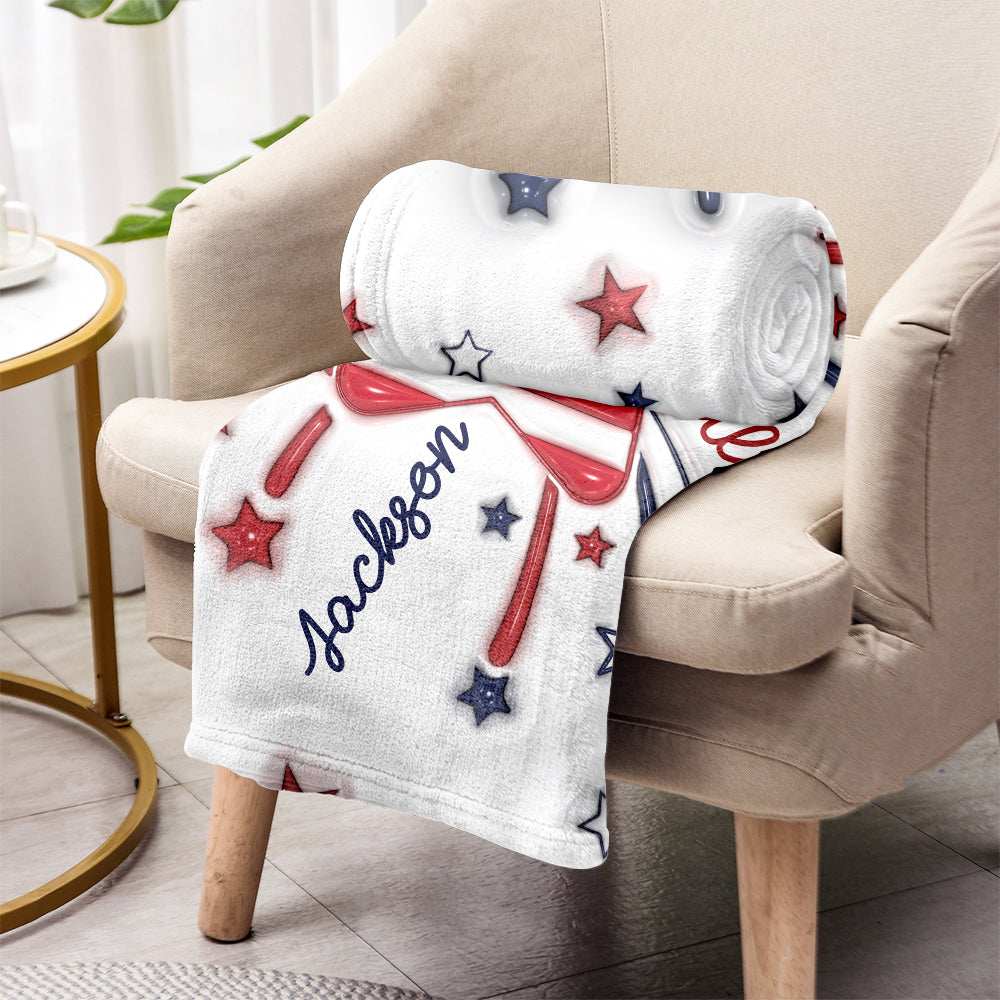 Grandma's Little Star 4th Of July - Personalized Grandma Blanket