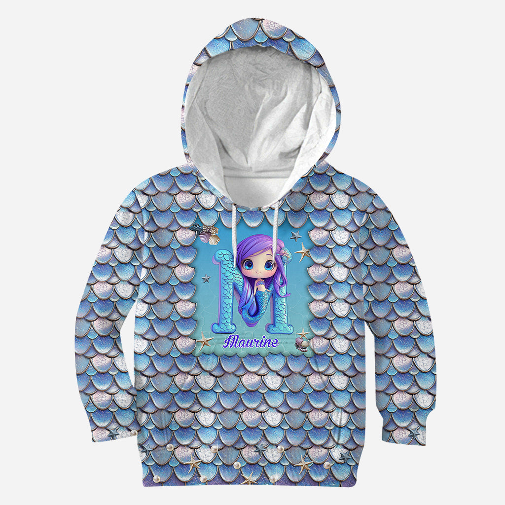 Wunderschönes Meerjungfrau-T-Shirt mit Allover-Print für Kinder