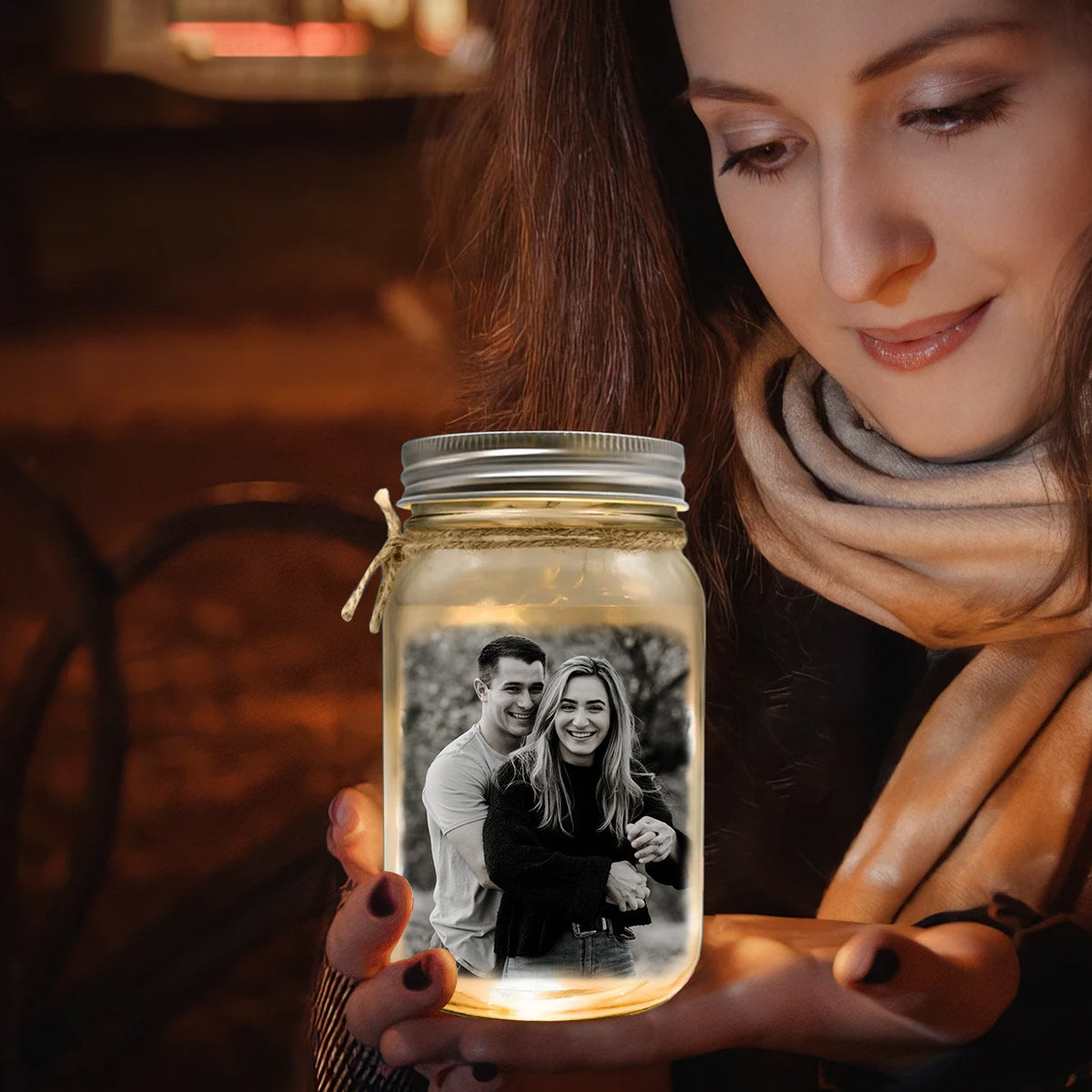 Keep The Light On - Personalized Memorial Mason Jar Light