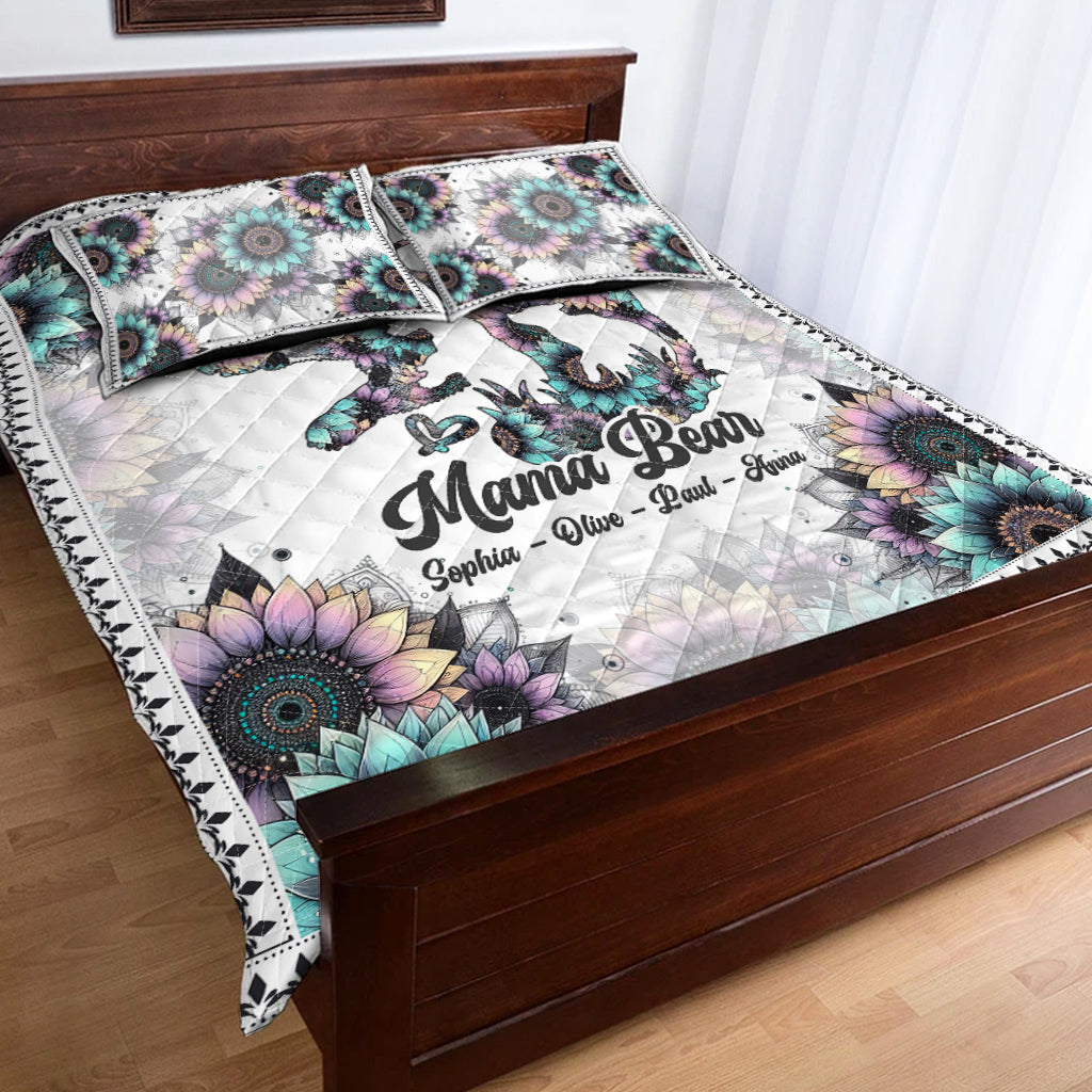 Mama Bear - Personalized Mother Quilt Set
