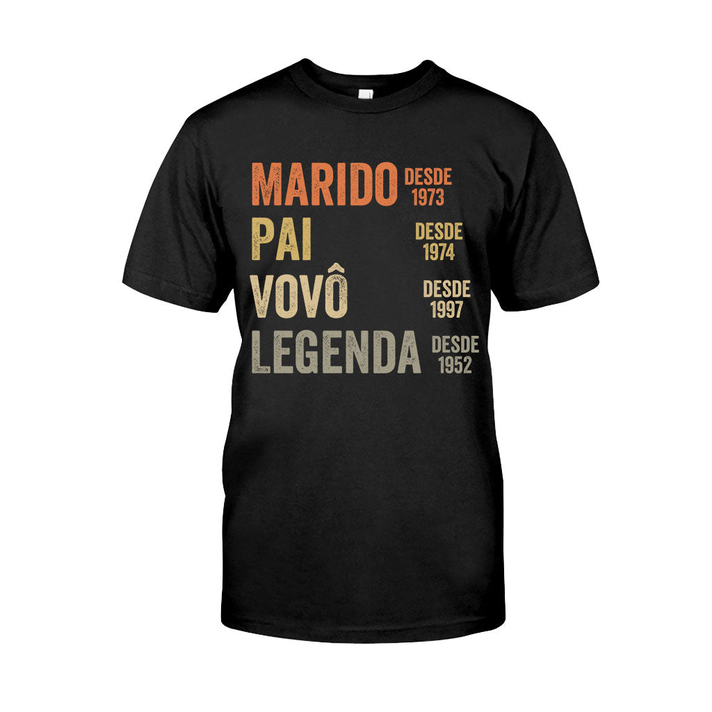 Marido Pai Vovô Legenda Desde – Personalisiertes Opa-T-Shirt und Kapuzenpullover