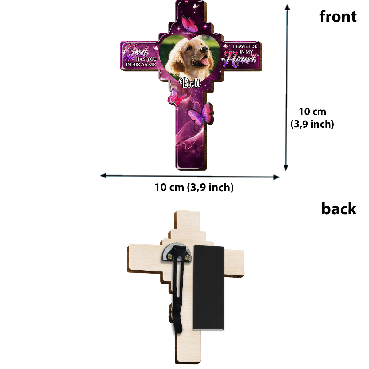 Custom Photo In Our Hearts Always - Personalized Memorial Shaped Car Visor Clip