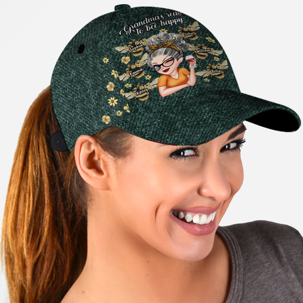 Grandma's Reasons To Be Happy - Personalized Grandma Classic Cap