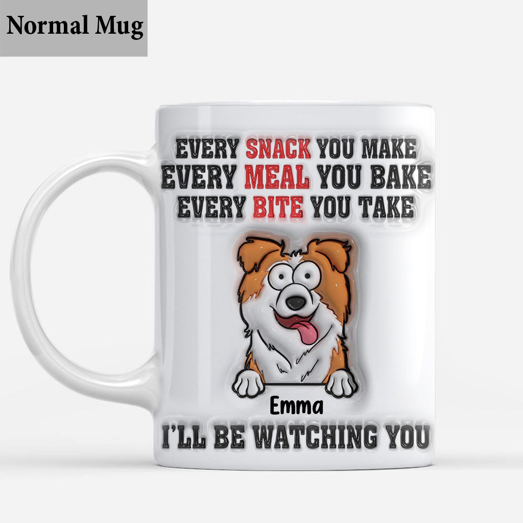 Ich beobachte dich – personalisierte Hunde-Tasse
