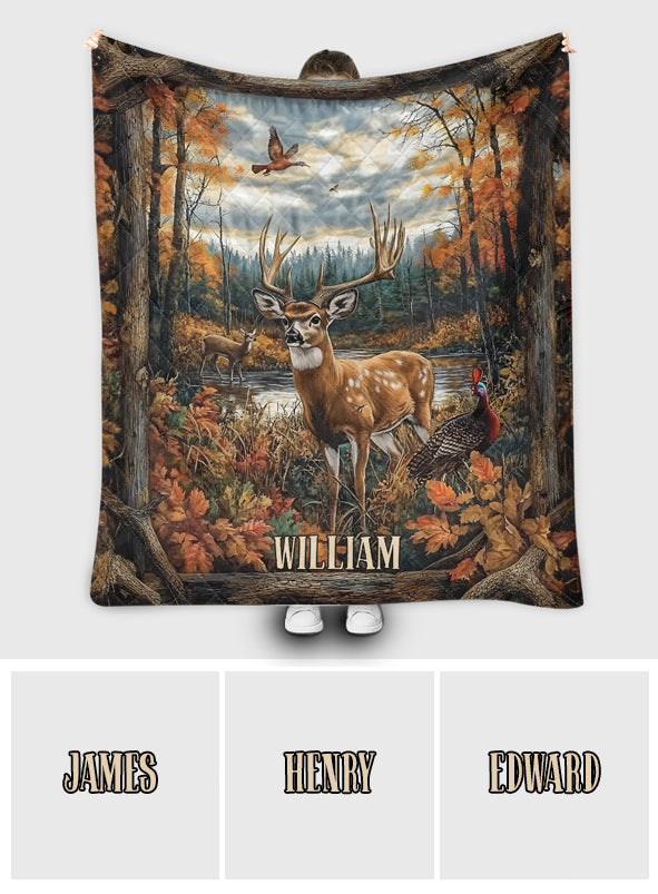 Couverture de chasse personnalisée Vintage Hunting Forest