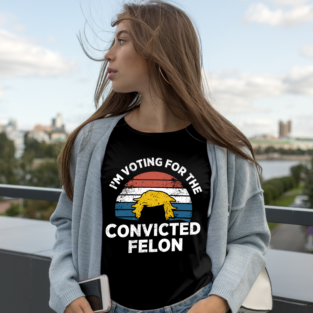 Ich wähle den verurteilten Verbrecher – T-Shirt, lustiges Trump-Shirt, Wahl-2024-T-Shirt, Donald-Trump-2024-Shirt