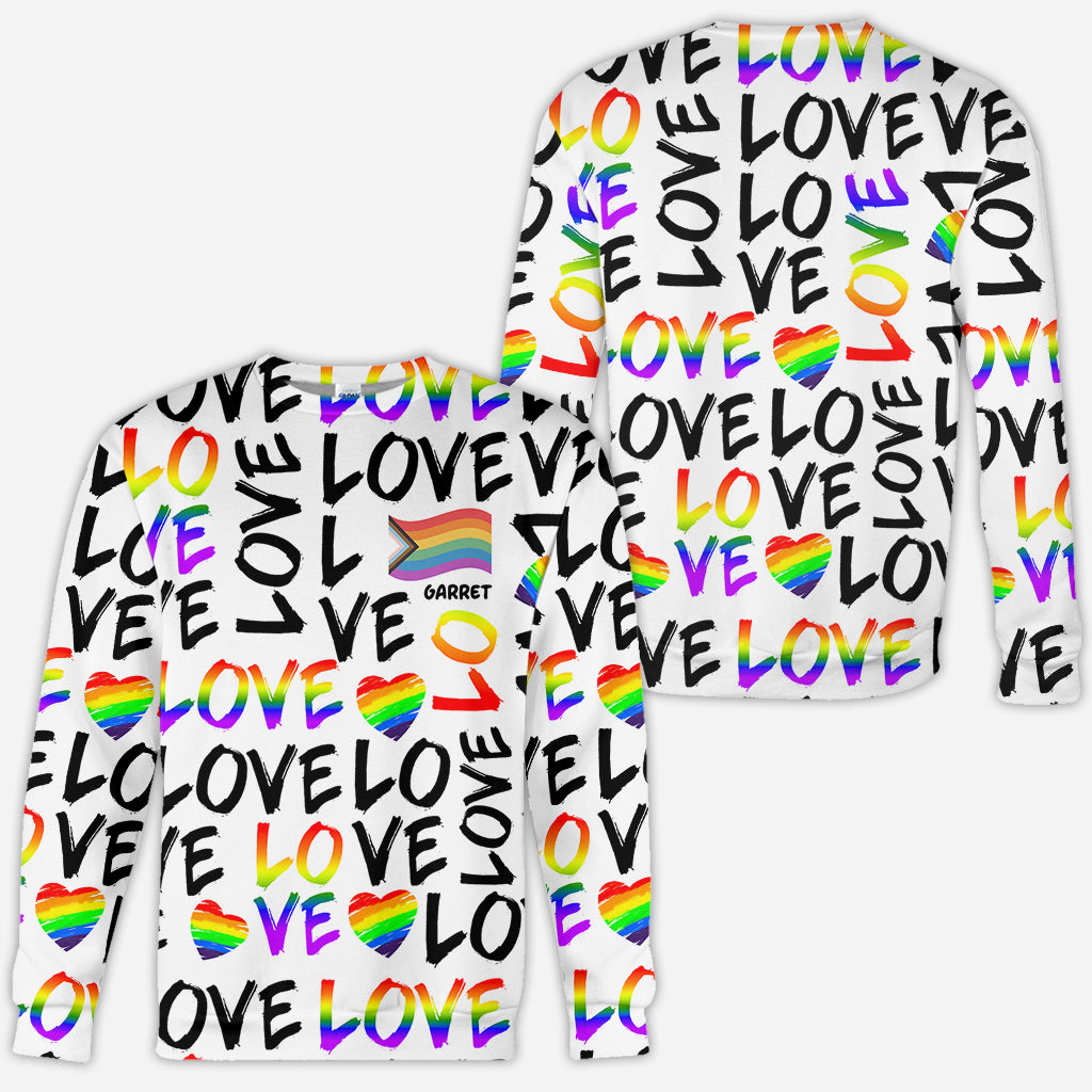 L'amour c'est l'amour - T-shirt personnalisé de soutien LGBT